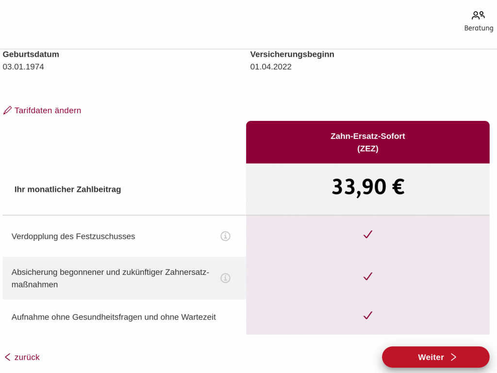 ERGO Zahnzusatzversicherung mit Sofortleistung im Check 2 ergo Bildschirmfoto vom 2022 04 14 22 45 16