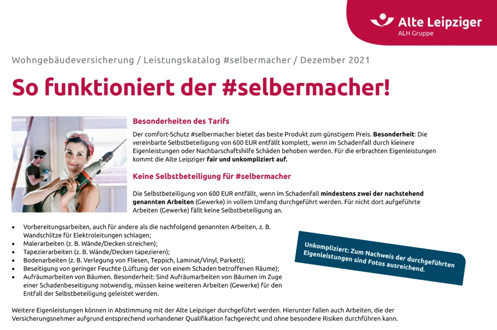 Der Top Gebäude Tarif Alte Leipziger Selbermacher 2 selbermacher blatt 1